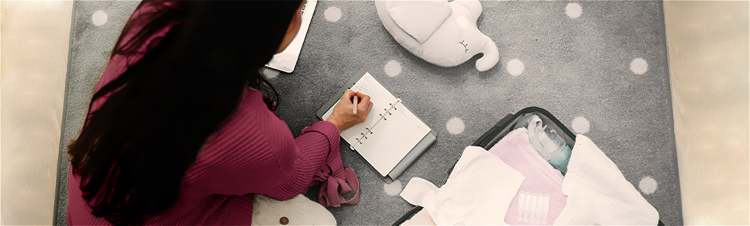 a new mother making a list 